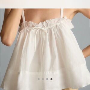 Pilcro White Ruffled Camisole